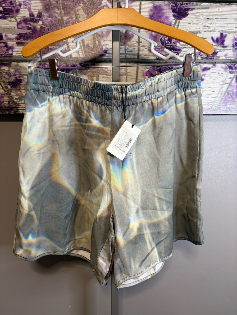 Saks Fifth Avenue Blue Sky Inn Underwater Print Athletic Shorts Size XL NWT